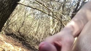 TWINK PUBLIC CUM | College Stud Jerking Off In The Woods