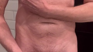 Almost naked with a taste of cum