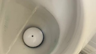 Desperate Piss at public urinal