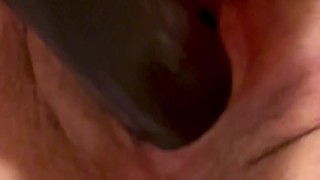 Hott grandma creams on vibrator