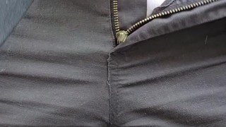 Close up foreskin play and pee