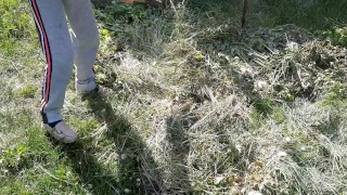 A girl from the village masturbates her pussy during lunch break - Lesbian_illusion