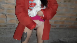 We take turns masturbating our pussies from behind our parens house - IkaSmokS