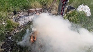 I control an orgasm with my hand on my rural neighbor's head - IkaSmokS