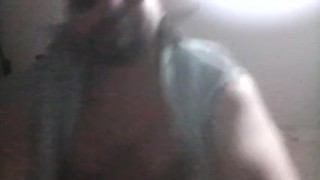 Bear pleasing his cock late at night