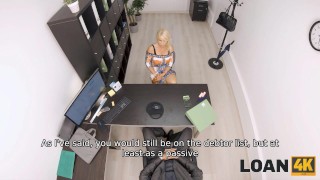 LOAN4K. Blonde Tiffany Rousso spreads her legs for loan manager on the table