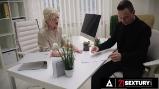 21 SEXTURY - Naughty Blonde Zazie Skymm Fucks With Her Coworker After Peeing On Herself