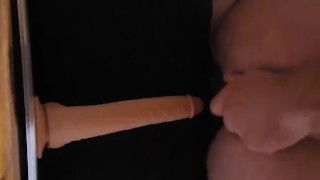 Teen twink rides huge cock