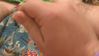 Stroking my smooth cock feels so good