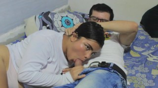 I fuck with my boyfriend while we watch a movie with my stepbrother