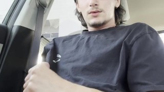 big dick teen cums in car