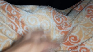 My girlfriend is afraid of thunderstorms and to calm her down I climbed under the blanket and...