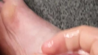 Solo male cum on foot fetish