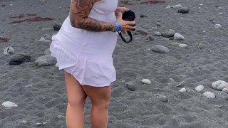 Piss On The Nudist Beach💦😈