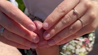 I suck him gently and swallow his cum during his cigarette break