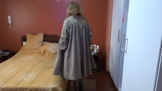 My wife shows herself in erotic lingerie and a bikini in front of my friends, real cuckold