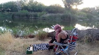 Fishing Naked Stellar Blade Cosplay Outdoors Arizona