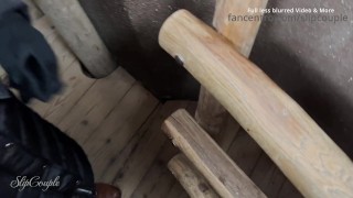 Being very naughty in a zoo - risky public