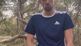 pissing in the woods