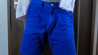An exhibitionist Japanese man masturbates with his underPants on