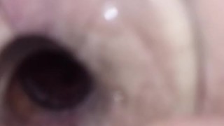 white uncut kiwi bear from NZ shows inside his asshole with a tunnel plug deep inside