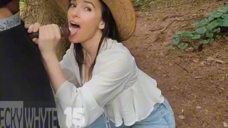 Country girl loves sucking the cum from thick chocolate 🍫 dick