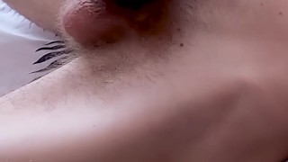 I stroke my body and jerk off my big dick, cumming with moans