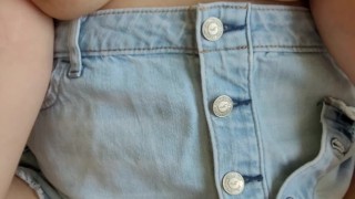 Teen 18+ with Big Boobs and Hard Nipples getting Her Pussy Fucked Upskirt