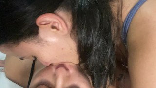 lesbian girl fucks my throat with her huge tongue