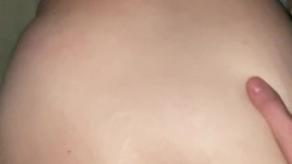 Hubby fucks tight teen pussy rough. Love big cock stretching me out and hearing him CREAMPIE me.