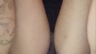 Riding a Fat Knotted Dildo