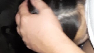 First I let my slave girl lick my pussy, and then I let her look at me, masturbate and cum