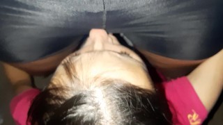 She licks my pussy through my shorts and I cum in my clothes - Lesbian_illusion