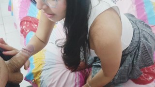 stepfather sees his schoolgirl stepdaughter in bed and says she is sick and takes her temperature, e