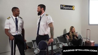 BBC Pilot Has Flip Fuck "Lay Over" wt Bearded Hunk - Alpha Wolfe, Sean Xavier - RagingStallion