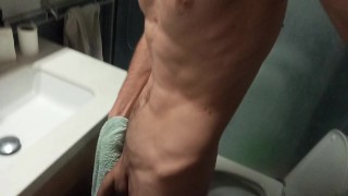 The Dirty Guy With His Cock And Balls Full Of Milk Walks Naked Around The House Taking Risks