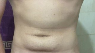 Dorm Bathroom Muscular Cock Cum