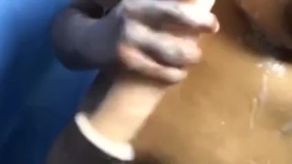 Masturbating in the shower with Dildo.