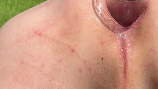 Anal stuffing a vase