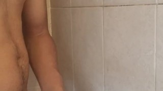 English BBC stroking in the shower