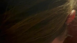 Swallowing the whole load like a good girl. College teen blowjob