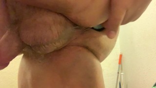 18yo Short haired thick lipped femboy Hilts MONSTER werewolf dildo, the giant knot feels so good!!!!