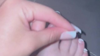 Tiny dick humiliation from teen girl and her feet