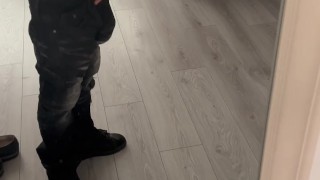 Skinny guy comes back from work and is horny