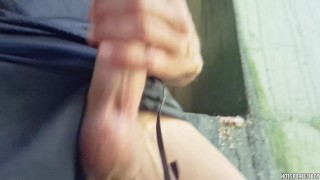 Risky Outdoor masturbation near the river - Watch me stroke my big cock and cumming