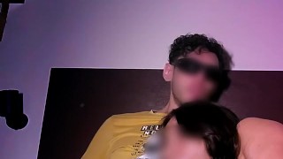 Neighbor's cheating stepdaughter sucks my dick while watching tv