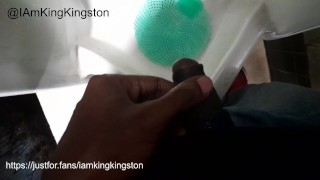 Jamaican uncut dick piss in urinal