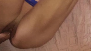 Slender sexy teacher spreads her legs in front of her student for sex