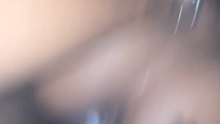 Petite ebony creampie after work