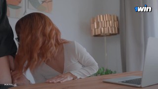 She Makes Him Cum Inside Her Tight Young Pussy On Zoom Meeting